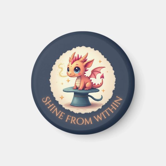 Shine from inside - Niedliches Drachenmagnet Magnet (Vorne)