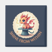 Shine from inside - Niedliches Drachenmagnet Magnet (Vorne)