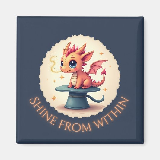 Shine from inside - Niedliches Drachenmagnet Magnet (Vorne)