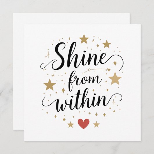 Shine from inside - Zitat zur Himmelsselbstherrsch Einladung (Vorne/Hinten)