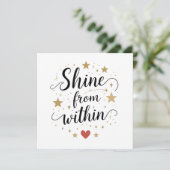 Shine from inside - Zitat zur Himmelsselbstherrsch Einladung (Stehend Vorderseite)