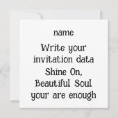 Shine from inside - Zitat zur Himmelsselbstherrsch Einladung (Rückseite)