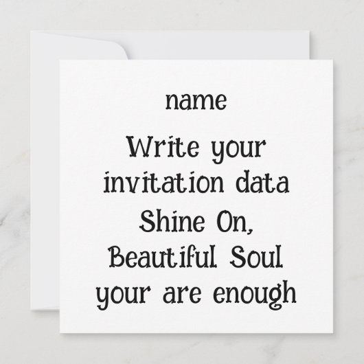 Shine from inside - Zitat zur Himmelsselbstherrsch Einladung (Rückseite)