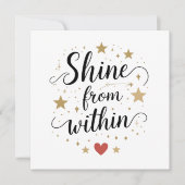 Shine from inside - Zitat zur Himmelsselbstherrsch Einladung (Vorderseite)