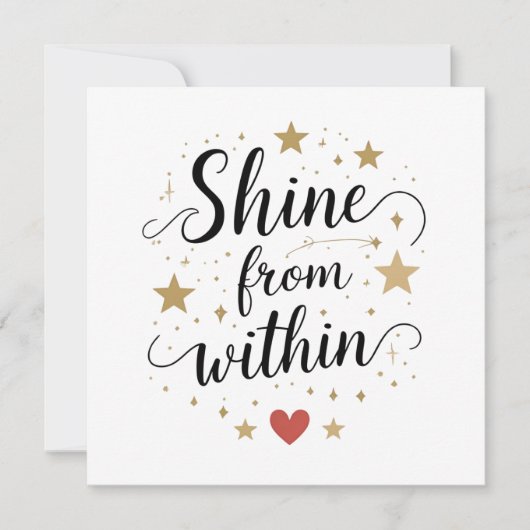 Shine from inside - Zitat zur Himmelsselbstherrsch Einladung (Vorderseite)