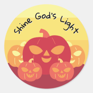 Shine God's Light Pumpkin Classic Round Sticker
