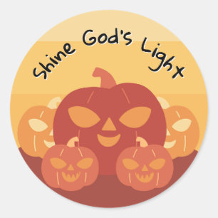 Shine God's Light Pumpkin Runder Aufkleber
