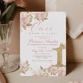 Shine Gold Princess 1. Geburtstag Party Erstes Einladung