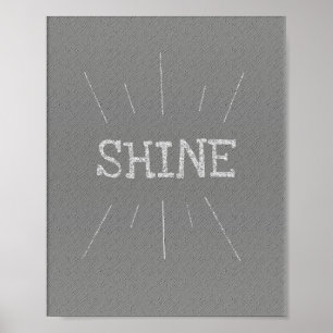 Shine Gray mit Silver Glitzer Poster