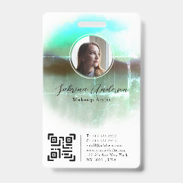 Shine Green Watercolor Abstraktes Script-Foto-Logo Ausweis