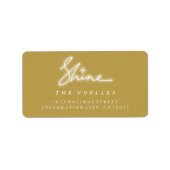 Shine Handwrite Script Gold Holiday Address Labels Adressaufkleber (Vorne)