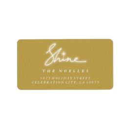 Shine Handwrite Script Gold Holiday Address Labels Adressaufkleber