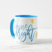 Shine-helle moderne Kalligraphie-Tasse Tasse (Vorderseite Links)