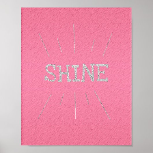 Shine Hot Pink mit Silver Glitzer Poster (Vorne)