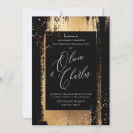 Shine, Imitate Metallische Goldrausch Stroke Einladung