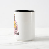 Shine Kawaii Happy Lion Doing Yoga Pose wählen Zweifarbige Tasse (Mittel)