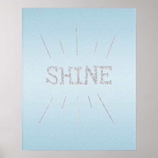 Shine Light Blue mit Silver Glitzer Poster (Vorne)
