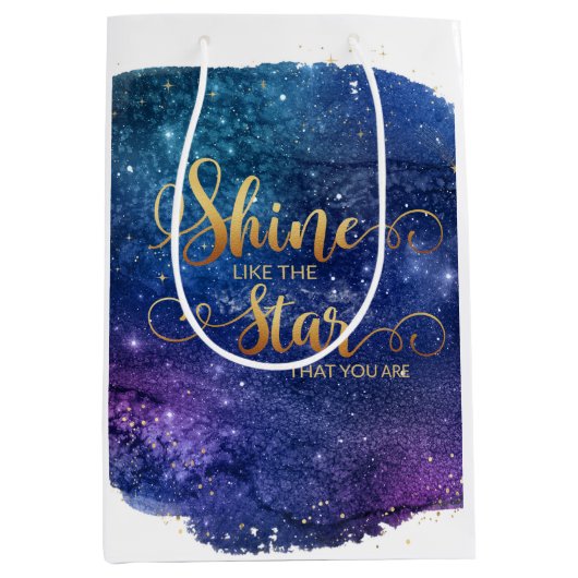 Shine like the star, dass Sie Geschenktasche sind Mittlere Geschenktüte (Vorderseite)