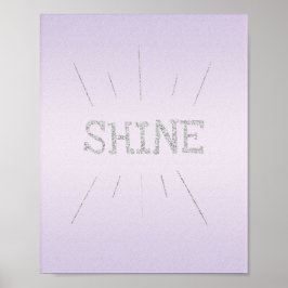 Shine Lila mit Silver Glitzer Poster