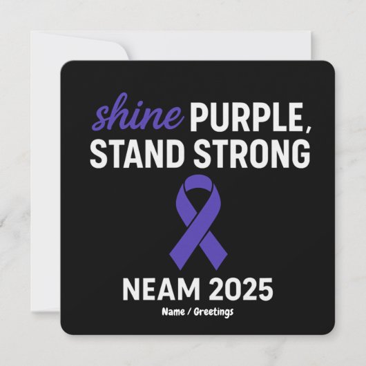 Shine Lila Stand Strong NEAM 2025 Epilepsy Einladung (Vorderseite)