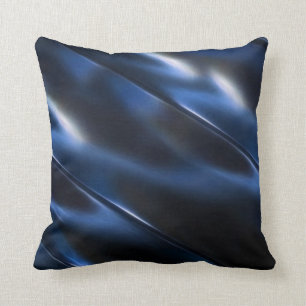 Shine-metallisches blaues abstraktes kissen