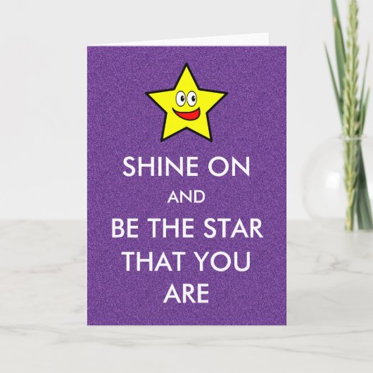 Shine on and be the star you are Glitzer Karte (Vorderseite)