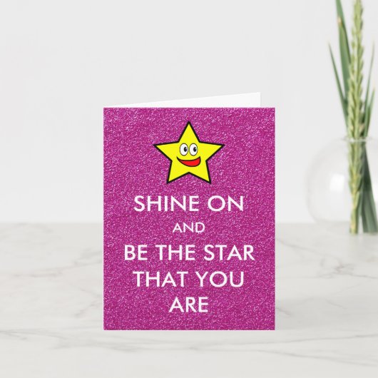 Shine on and be the star you are pink Glitzer (Vorderseite)
