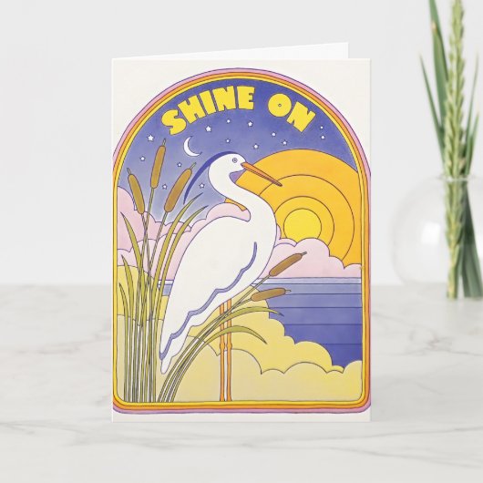 Shine On Heron Letterpress Karte (Vorderseite)