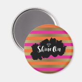 Shine on Pink Orange & Imitate Gold Metallic Strip Magnet (Vorderseite/Rückseite)