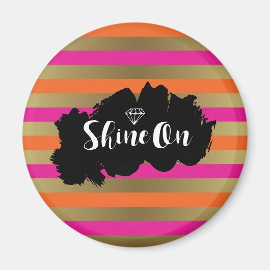 Shine on Pink Orange & Imitate Gold Metallic Strip Magnet (Vorne)