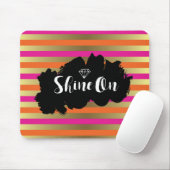 Shine on Pink Orange & Imitate Gold Metallic Strip Mousepad (Mit Mouse)