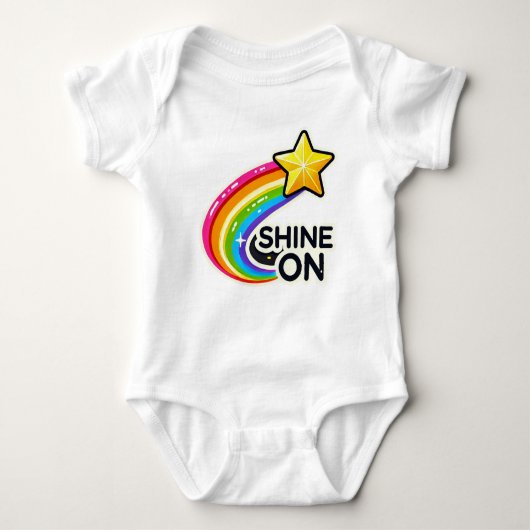 Shine on Rainbow and Star Baby Strampler (Vorderseite)
