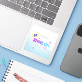 ✨ Shine on Sticker - Mini Pastel Butterfly Zitat (Laptop mit iPhone)