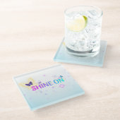 "Shine on" Untersetzer aus Glas - Inspiration Butt (Schrägansicht)