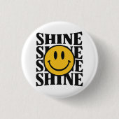 SHINE Retro Smiley Face Bold Typography Button (Vorderseite)