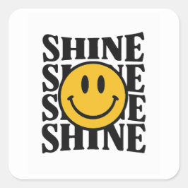 SHINE Retro Smiley Face Bold Typography Sticker