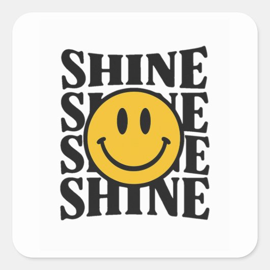SHINE Retro Smiley Face Bold Typography Sticker (Vorderseite)