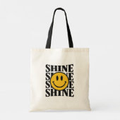 SHINE Retro Smiley Face Bold Typography Tote Bag Tragetasche (Rückseite)