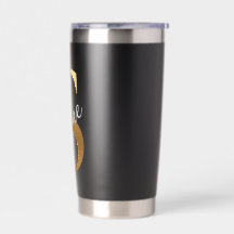 Shine S, Schwarzer isolierter Becher, goldenes Mon