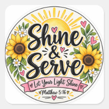 Shine & Serve Christlicher Aufkleber | Lass dein L