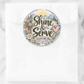 Shine & Serve Quadratischer Aufkleber (Tasche)