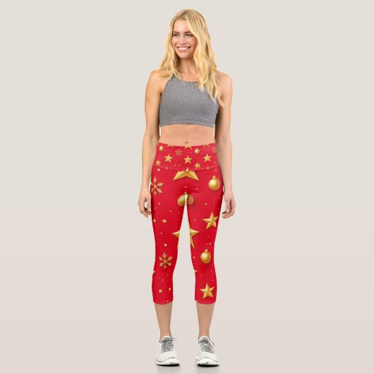 Shine, Starry Christmas Capri Leggings (Vorderseite)