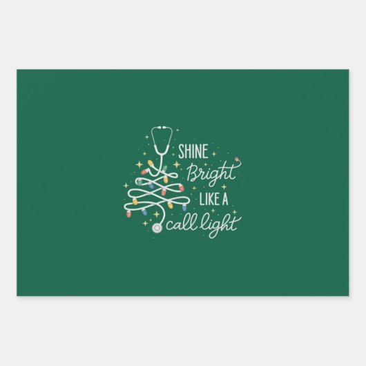 Shine strahlt wie ein Call Night Nurse Weihnachtss Geschenkpapier Set (Vorderseite)