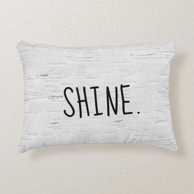 SHINE Text auf Birch Tree Akzent Pillow Dekokissen (Vorderseite)