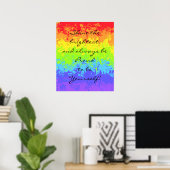 Shine the hellsten -marmorierten Regenbogenstolz Poster (Heimbüro)