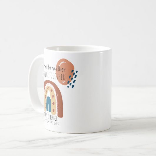 Shine Together Rainbow Doodle Bester Lehrer jemals Kaffeetasse (Vorderseite Links)