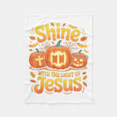 Shine With The Light Of Jesus Christian Halloween Fleecedecke (Vorderseite)