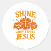 Shine With The Light Of Jesus Christian Halloween Runder Aufkleber (Vorderseite)