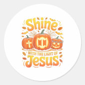 Shine With The Light Of Jesus Christian Halloween Runder Aufkleber (Vorderseite)