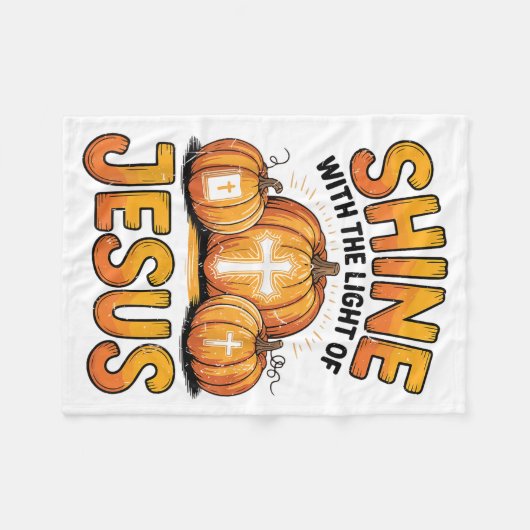 Shine With The Light Of Jesus Halloween Christian  Fleecedecke (Vorderseite (Horizontal))
